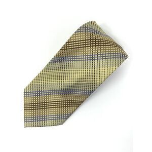 Alexander Julian Colours Gold, Tan & Brown Geometric‎ Men's Neck Tie L 58" W 4"